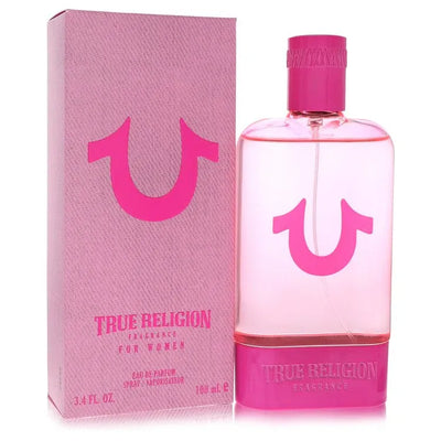 An image displaying True Religion Pink by True Religion Eau De Parfum Spray 3.4 oz for Women by True Religion