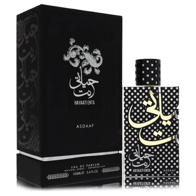 An image displaying Lattafa Asdaaf Hayaati Enta by Lattafa Eau De Parfum Spray 3.4 oz for Men by Lattafa