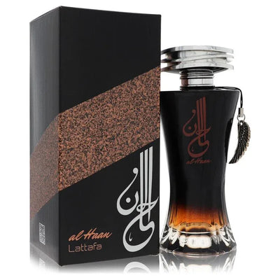 An image displaying Lattafa Al Haan by Lattafa Eau De Parfum Spray 3.4 oz for Women by Lattafa