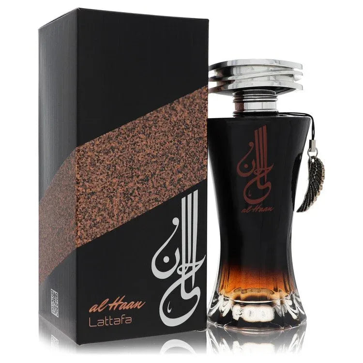 An image displaying Lattafa Al Haan by Lattafa Eau De Parfum Spray 3.4 oz for Women by Lattafa