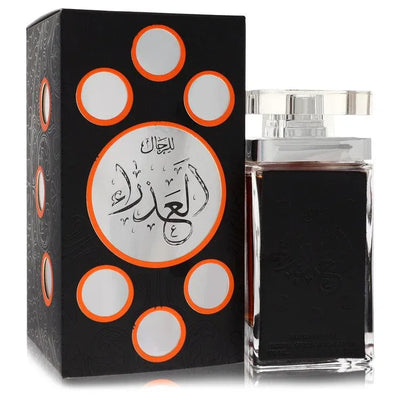An image displaying Lattafa Al Azra'a Black by Lattafa Eau De Parfum Spray 3.4 oz for Men by Lattafa