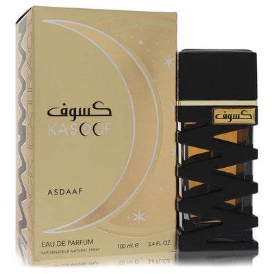 An image displaying Lattafa Asdaaf Kasoof Black Extract by Lattafa Eau De Parfum Spray 3.4 oz for Men by Lattafa