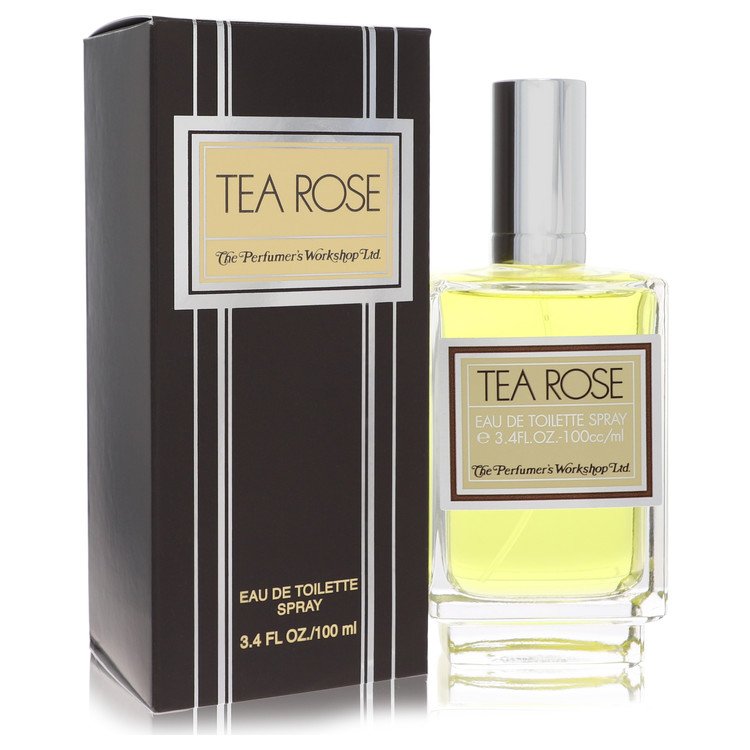 An image displaying Tea Rose by Perfumers Workshop Eau De Toilette Spray 3.4 oz for Women by Perfumers Workshop