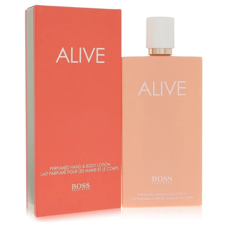 An image displaying Boss Alive by Hugo Boss Body Lotion 6.7 oz for Women by Hugo Boss