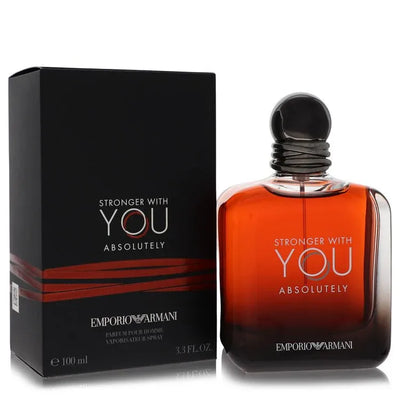 An image displaying Stronger With You Absolutely by Giorgio Armani Eau De Parfum Spray 3.3 oz for Men by Giorgio Armani