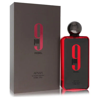 An image displaying Afnan 9pm Rebel by Afnan Eau De Parfum Spray 3.4 oz for Men by Afnan