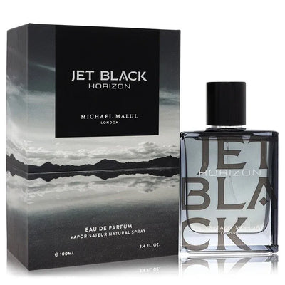 An image displaying Jet Black Horizon by Michael Malul Eau De Parfum Spray 3.4 oz for Men by Michael Malul