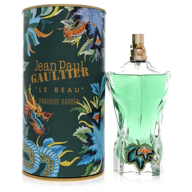 An image displaying Jean Paul Gaultier Le Beau Paradise Garden by Jean Paul Gaultier Eau De Parfum Spray 4.2 oz for Men by Jean Paul Gaultier