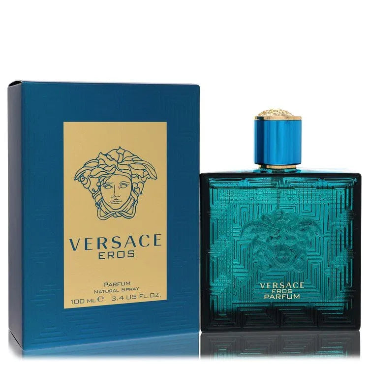 An image displaying Versace Eros by Versace Parfum Spray 3.4 oz for Men by Versace