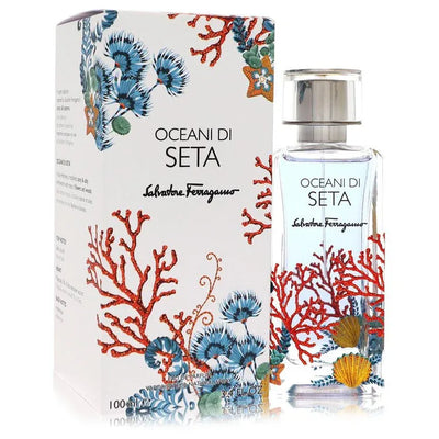 An image displaying Oceani Di Seta by Salvatore Ferragamo Eau De Parfum Spray 3.4 oz for Women by Salvatore Ferragamo