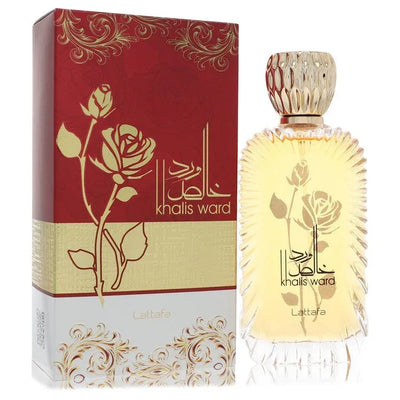An image displaying Lattafa Khalis Ward by Lattafa Eau De Parfum Spray 2.72 oz for Women by Lattafa