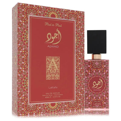 An image displaying Lattafa Ajwad Pink to Pink by Lattafa Eau De Parfum Spray 2 oz for Women by Lattafa