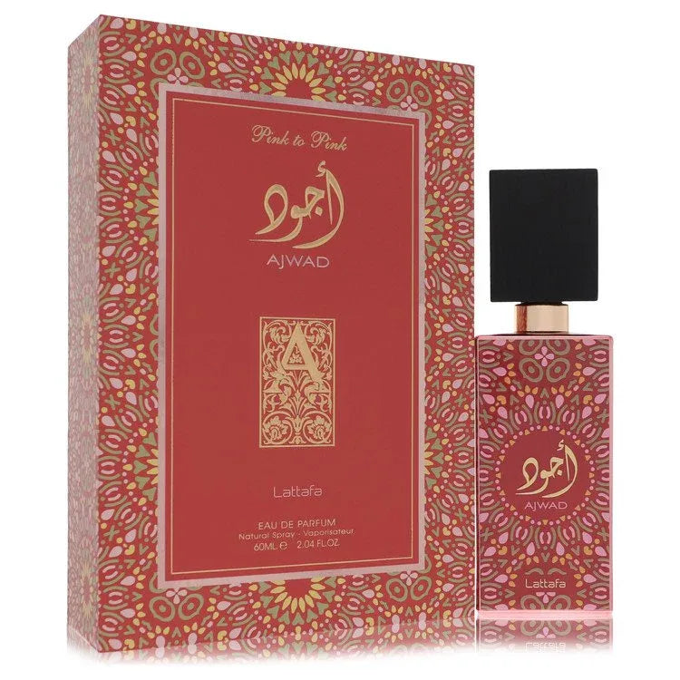 An image displaying Lattafa Ajwad Pink to Pink by Lattafa Eau De Parfum Spray 2 oz for Women by Lattafa