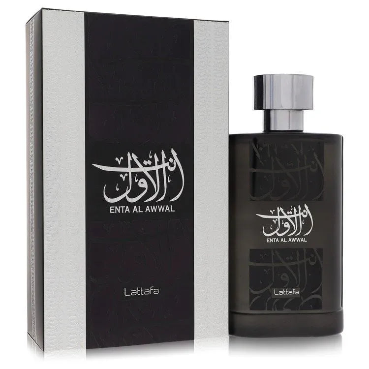An image displaying Lattafa Enta Al Awwal by Lattafa Eau De Parfum Spray 3.4 oz for Men by Lattafa