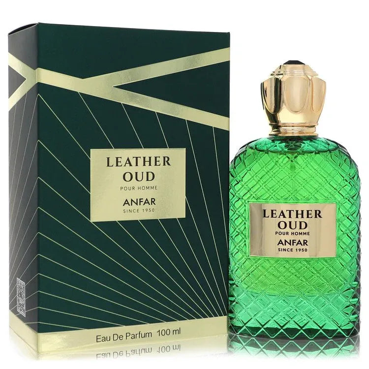 An image displaying Anfar Leather Oud by Anfar Eau De Parfum Spray 3.4 oz for Men by Anfar
