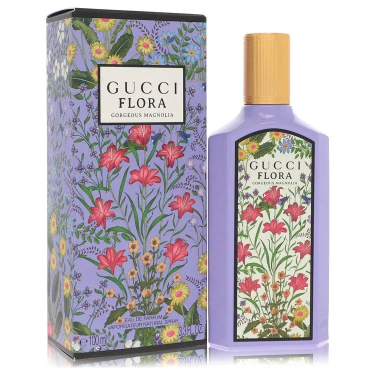 An image displaying Flora Gorgeous Magnolia by Gucci Eau De Parfum Spray 3.3 oz for Women by Gucci