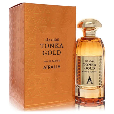An image displaying Atralia Tonka Gold by Atralia Eau De Parfum Spray 3.4 oz for Men by Atralia