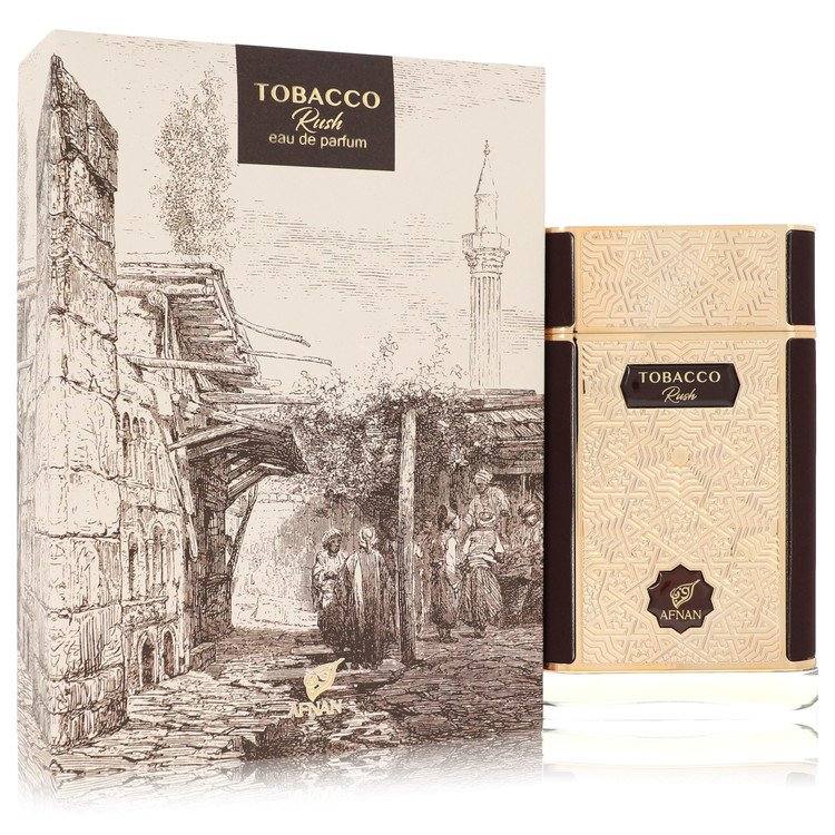 An image displaying Afnan Tobacco Rush by Afnan Eau De Parfum Spray 2.7 oz for Men by Afnan