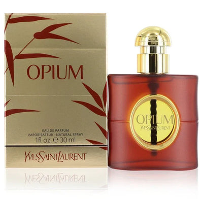 An image displaying OPIUM by Yves Saint Laurent Eau De Parfum Spray (New Packaging) 1.6 oz for Women by Yves Saint Laurent