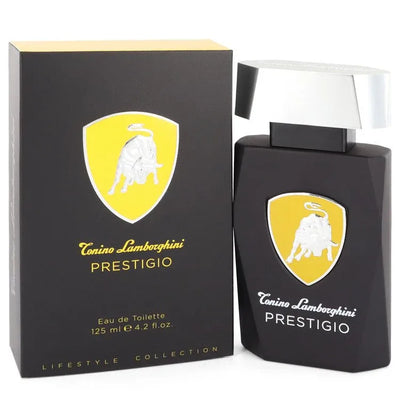 An image displaying Lamborghini Prestigio by Tonino Lamborghini Eau De Toilette Spray for Men by Tonino Lamborghini