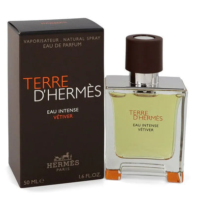 An image displaying Terre D'hermes Eau Intense Vetiver by Hermes Eau De Parfum Spray for Men by Hermes