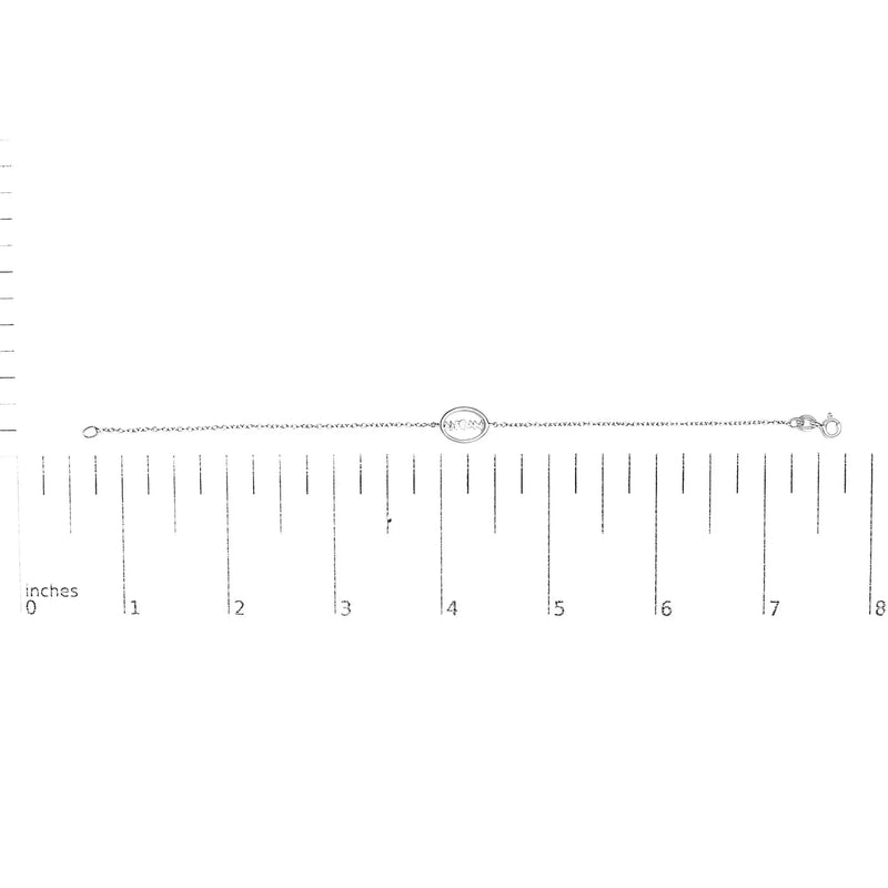 An image displaying .925 Sterling Silver Diamond Accent MOM Charm Bracelet (J-K Color, I2-I3 Clarity) - 7" Inches by Infinite Jewels