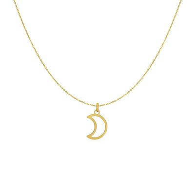 An image displaying 14k Yellow Gold Necklace with Moon by Orca Market