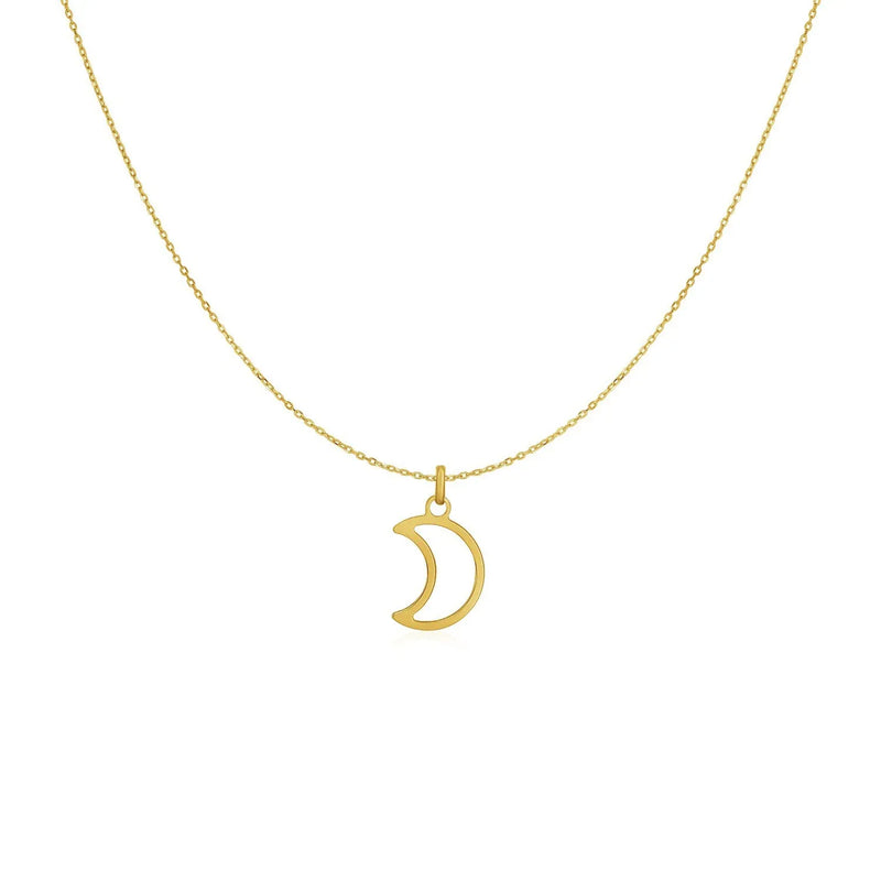 An image displaying 14k Yellow Gold Necklace with Moon by Orca Market