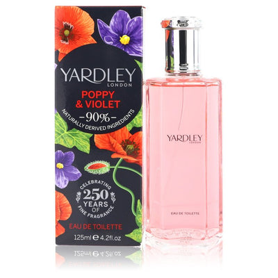 An image displaying Yardley Poppy & Violet by Yardley London Eau De Toilette Spray 4.2 oz for Women by Yardley London