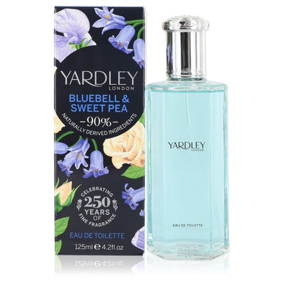 An image displaying Yardley Bluebell & Sweet Pea by Yardley London Eau De Toilette Spray 4.2 oz for Women by Yardley London