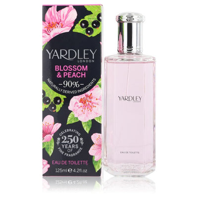 An image displaying Yardley Blossom & Peach by Yardley London Eau De Toilette Spray 4.2 oz for Women by Yardley London