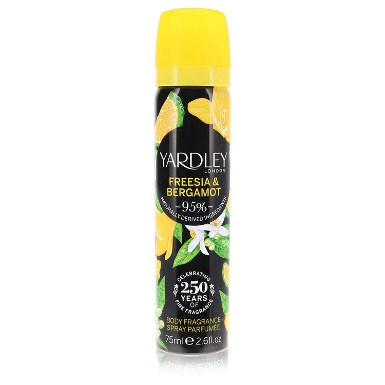 An image displaying Yardley Freesia & Bergamot by Yardley London Body Fragrance Spray 2.6 oz for Women by Yardley London