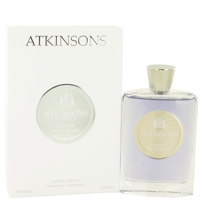 An image displaying Lavender on the Rocks by Atkinsons Eau De Parfum Spray 3.3 oz for Women by Atkinsons