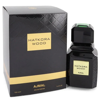 An image displaying Hatkora Wood by Ajmal Eau De Parfum Spray 3.4 oz for Men by Ajmal