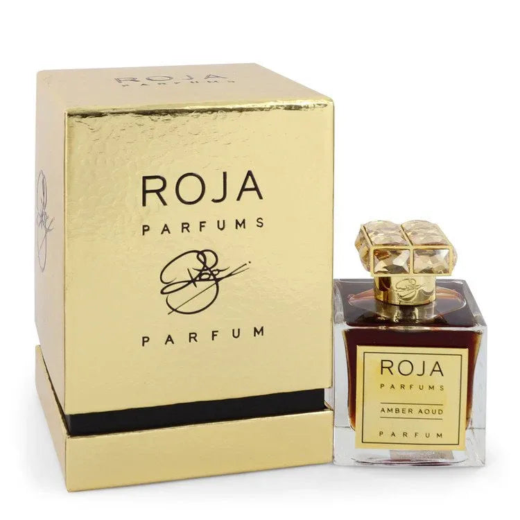 An image displaying Roja Amber Aoud by Roja Parfums Extrait De Parfum Spray 3.4 oz for Women by Roja Parfums