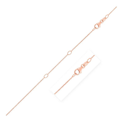 An image displaying Double Extendable Cable Chain in 14k Rose Gold (0.6mm) by Orca Market