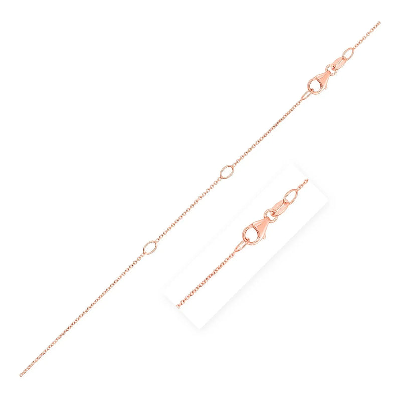 An image displaying Double Extendable Cable Chain in 14k Rose Gold (0.6mm) by Orca Market