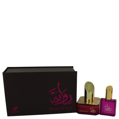 An image displaying Riwayat El Ta'if by Afnan Eau De Parfum Spray + Free .67 oz Travel EDP Spray 1.7 oz for Women by Afnan