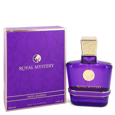 An image displaying Royal Mystery by Swiss Arabian Eau De Parfum Spray 3.4 oz for Women by Swiss Arabian