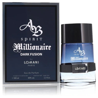 An image displaying Spirit Millionaire Dark Fusion by Lomani Eau De Parfum Spray 3.3 oz for Men by Lomani