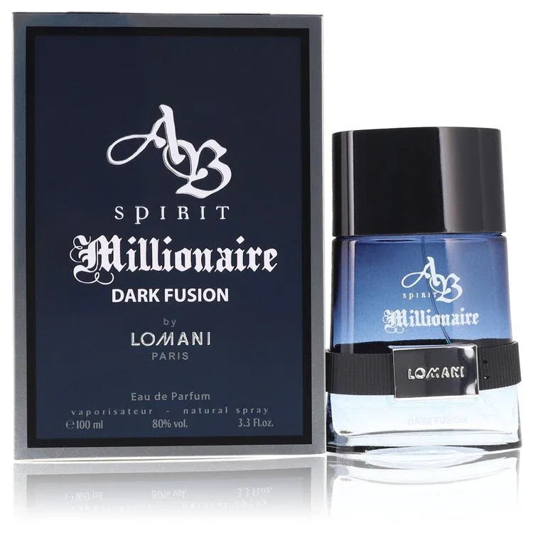 An image displaying Spirit Millionaire Dark Fusion by Lomani Eau De Parfum Spray 3.3 oz for Men by Lomani
