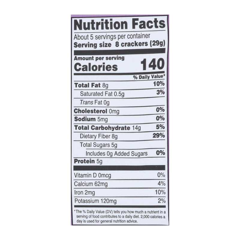 Doctor In The Kitchen - Organic Flax Seed Crackers - Cinnamon And Currants - Case Of 6 - 5 Ounce.