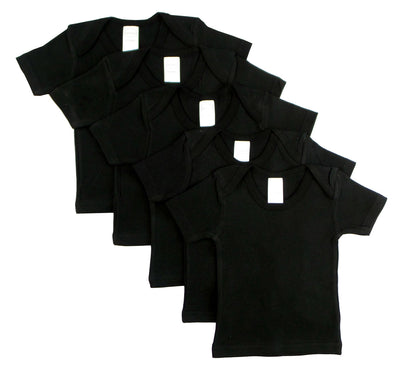 An image displaying Black Short Sleeve Lap Shirt (pack Of 5) by Bambini