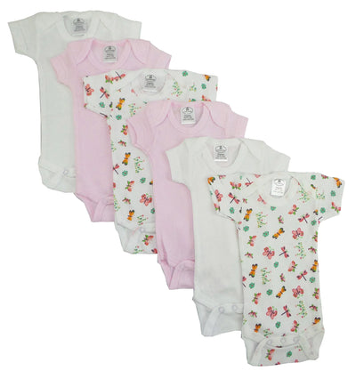 An image displaying Girls Printed Short Sleeve 6 Pack by Bambini