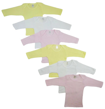 An image displaying Girls Pastel Variety Long Sleeve Lap T-shirts 6 Pack by Bambini