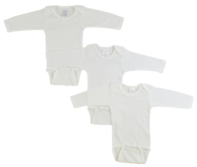 An image displaying Long Sleeve White Onezie 3 Pack by Bambini