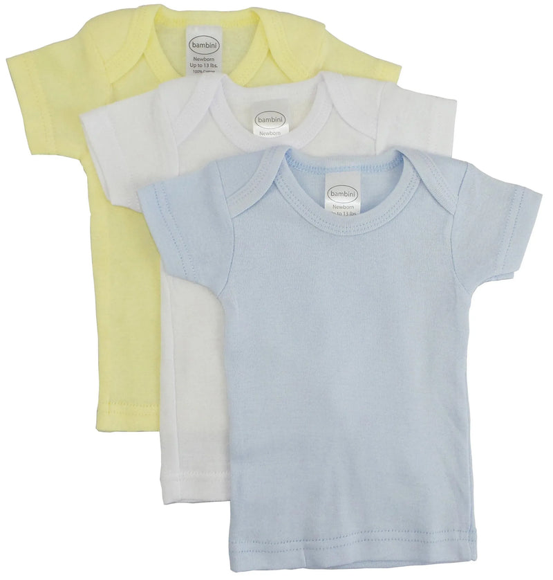 An image displaying Boys Pastel Variety Short Sleeve Lap T-shirts - 3 Pack by Bambini