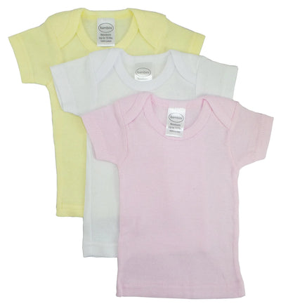 An image displaying Girls Pastel Variety Short Sleeve Lap T-shirts - 3 Pack by Bambini