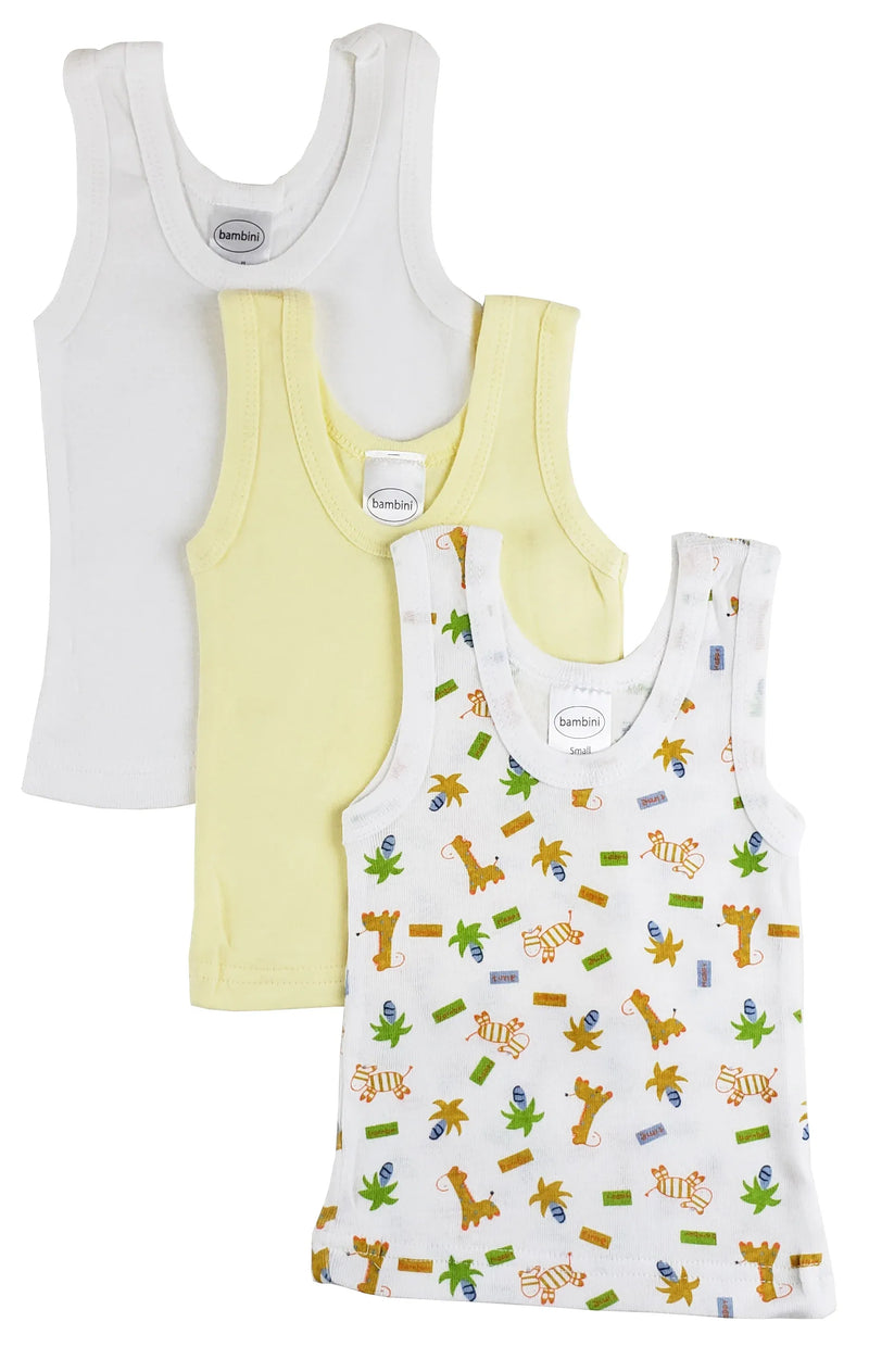 An image displaying Boys Printed Tank Top Variety 3 Pack by Bambini