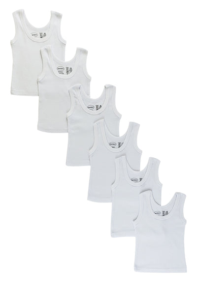 An image displaying White Tank Top 6 Pack by Bambini